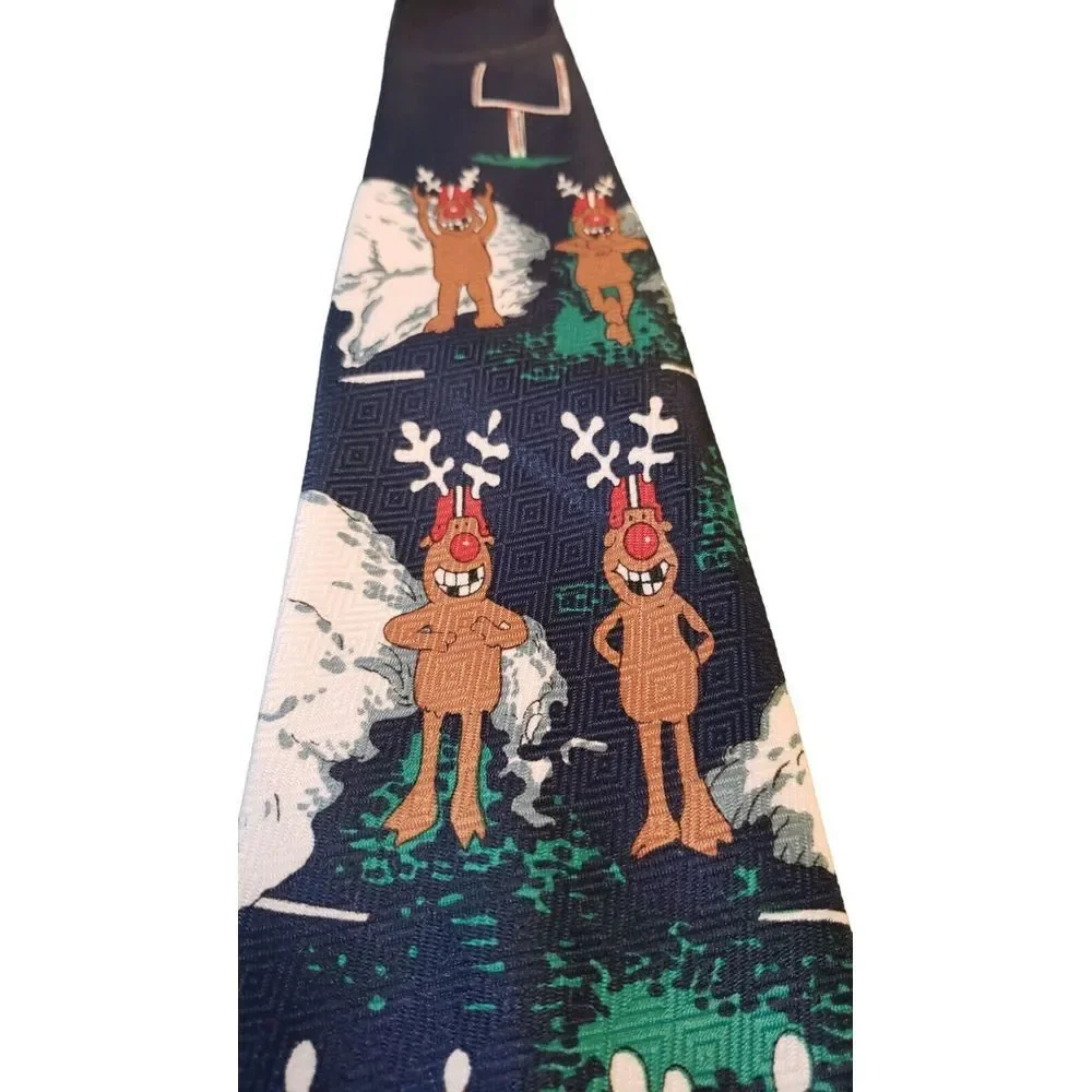 Kissa Christmas Tie Holiday Santa Claus Football Reindeer Funny Sports Funny Men